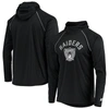 STARTER STARTER BLACK LAS VEGAS RAIDERS THROWBACK RAGLAN HOODIE LONG SLEEVE T-SHIRT