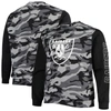 Foco Men's  Black Las Vegas Raiders Camo Long Sleeve T-shirt In Black