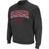 Colosseum Men's Charcoal Alabama Crimson Tide Arch Logo Crew Neck Sweatshirt In Charcoal