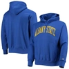 CHAMPION CHAMPION ROYAL ALBANY STATE GOLDEN RAMS TALL ARCH PULLOVER HOODIE
