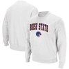 COLOSSEUM COLOSSEUM WHITE BOISE STATE BRONCOS ARCH & LOGO TACKLE TWILL PULLOVER SWEATSHIRT