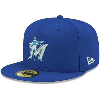New Era Miami Marlins Re-dub 59fifty Cap In Light Royal
