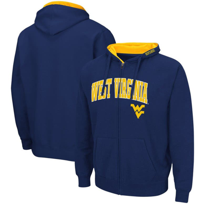 Colosseum Men's Navy West Virginia Mountaineers Arch Logo 3.0 Full-zip Hoodie