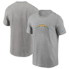 NIKE NIKE HEATHERED GRAY LOS ANGELES CHARGERS PRIMARY LOGO T-SHIRT