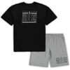 Concepts Sport Men's  Black, Heathered Gray Chicago White Sox Big And Tall T-shirt And Shorts Sleep S In Black