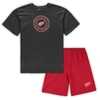 Concepts Sport Men's  Red, Heathered Charcoal New Jersey Devils Big And Tall T-shirt And Shorts Sleep In Red