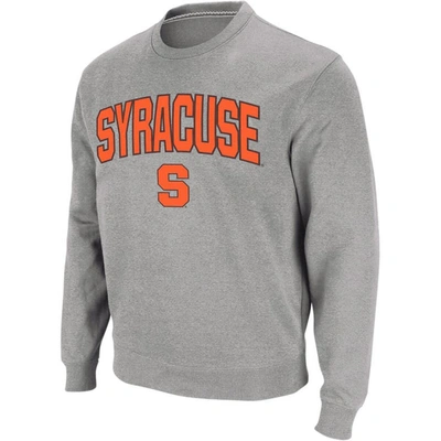 Colosseum Men's Heather Gray Syracuse Orange Arch Logo Crew Neck Sweatshirt
