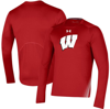 UNDER ARMOUR UNDER ARMOUR RED WISCONSIN BADGERS 2021 SIDELINE TRAINING PERFORMANCE LONG SLEEVE T-SHIRT