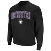 COLOSSEUM COLOSSEUM BLACK NORTHWESTERN WILDCATS ARCH & LOGO CREW NECK SWEATSHIRT