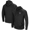 Colosseum Black Washington Huskies Blackout 3.0 Tonal Raglan Full-zip Hoodie In Black