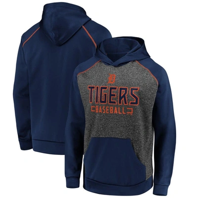 Fanatics Men's Charcoal And Navy Detroit Tigers Game Day Ready Raglan Pullover Hoodie
