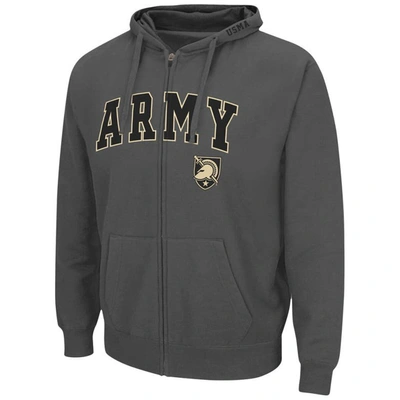 Colosseum Men's Charcoal Army Black Knights Arch Logo 3.0 Full-zip Hoodie