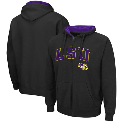Colosseum Men's  Black Lsu Tigers Arch And Logo 3.0 Full-zip Hoodie
