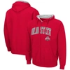 Colosseum Men's Scarlet Ohio State Buckeyes Arch Logo 3.0 Full-zip Hoodie In Scarlet