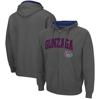 COLOSSEUM COLOSSEUM CHARCOAL GONZAGA BULLDOGS ARCH & LOGO 3.0 FULL-ZIP HOODIE