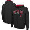 COLOSSEUM COLOSSEUM BLACK WASHINGTON STATE COUGARS ARCH & LOGO 3.0 FULL-ZIP HOODIE