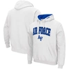 COLOSSEUM COLOSSEUM WHITE AIR FORCE FALCONS ARCH & LOGO 3.0 PULLOVER HOODIE