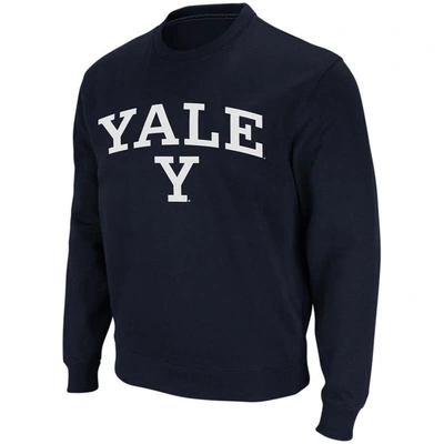Colosseum Men's Navy Yale Bulldogs Arch Logo Crew Neck Sweatshirt