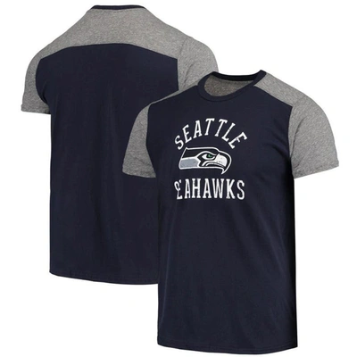 Majestic Men's College Navy, Gray Seattle Seahawks Field Goal Slub T-shirt In Navy,gray
