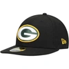 New Era Men's  Black Green Bay Packers Omaha Low Profile 59fifty Fitted Hat In Black