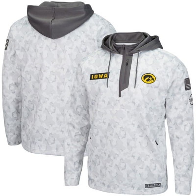 Colosseum Arctic Camo Iowa Hawkeyes Oht Military Appreciation Quarter-zip Hoodie