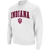 Colosseum Men's White Indiana Hoosiers Arch Logo Crew Neck Sweatshirt In White