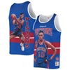 MITCHELL & NESS MITCHELL & NESS DENNIS RODMAN BLUE DETROIT PISTONS HARDWOOD CLASSICS PLAYER TANK TOP