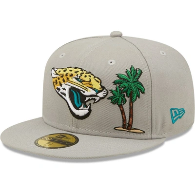 New Era Men's  Gray Jacksonville Jaguars City Describe 59fifty Fitted Hat