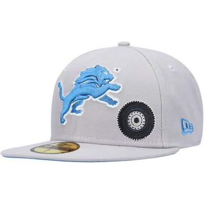 New Era Men's Gray Detroit Lions City Describe 59fifty Fitted Hat