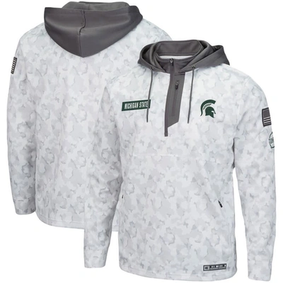 Colosseum Arctic Camo Michigan State Spartans Oht Military Appreciation Quarter-zip Hoodie