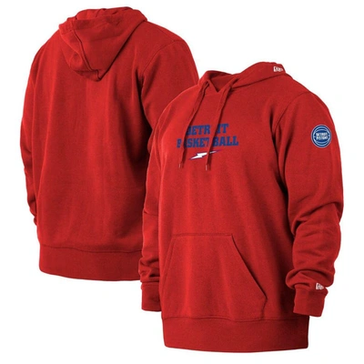 New Era Men's  Red Detroit Pistons 2021/22 City Edition Big And Tall Pullover Hoodie