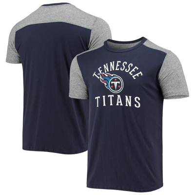 Majestic Men's Navy, Grey Tennessee Titans Field Goal Slub T-shirt In Navy,gray