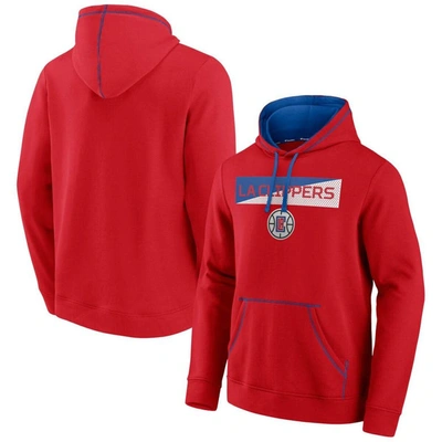 Fanatics Branded Red/royal La Clippers Split The Crowd Pullover Hoodie