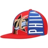 MITCHELL & NESS MITCHELL & NESS RED PHILADELPHIA 76ERS HARDWOOD CLASSICS BIG FACE CALLOUT SNAPBACK HAT