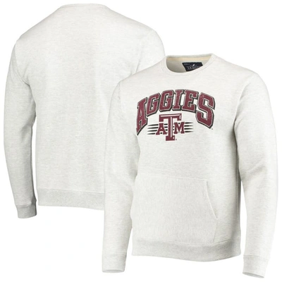 League Collegiate Wear Men's  Heathered Gray Texas A&m Aggies Upperclassman Pocket Pullover Sweatshir