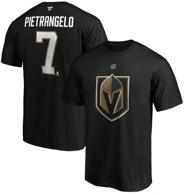 Fanatics Men's Alex Pietrangelo Black Vegas Golden Knights Authentic Stack Name And Number T-shirt