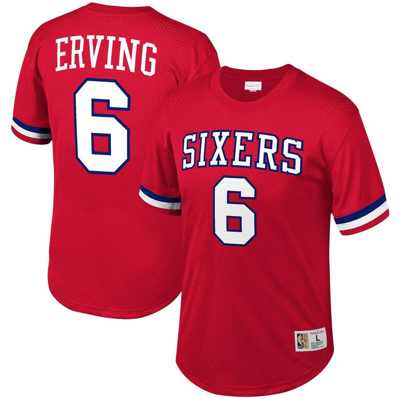Mitchell & Ness Men's  Julius Erving Red Philadelphia 76ers Mesh T-shirt