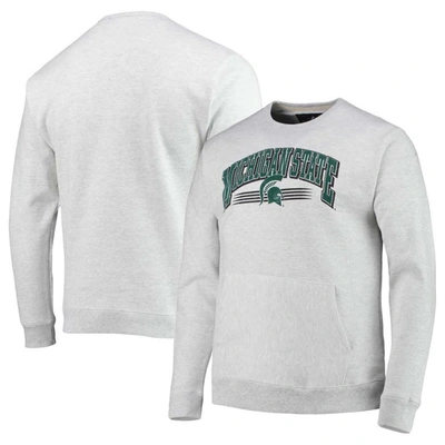 League Collegiate Wear Heathered Gray Michigan State Spartans Upperclassman Pocket Pullover Sweatshi