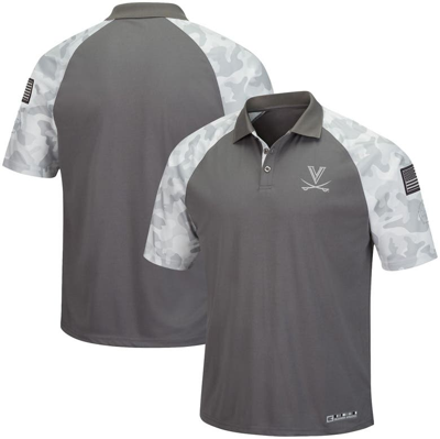Colosseum Men's Gray, Camo Virginia Cavaliers Oht Military-inspired Appreciation Raglan Zoomie Polo Shirt In Gray,camo