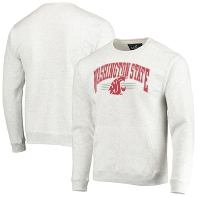 League Collegiate Wear Heathered Gray Washington State Cougars Upperclassman Pocket Pullover Sweatsh
