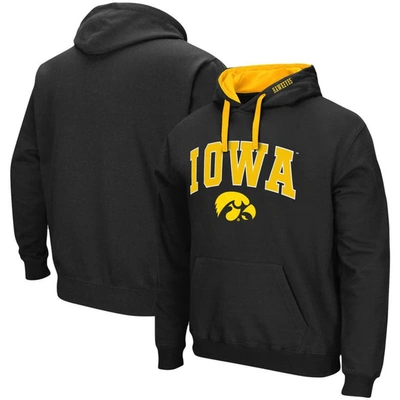 Colosseum Men's  Black Iowa Hawkeyes Big And Tall Arch & Logo 2.0 Pullover Hoodie