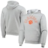 League Collegiate Wear Heathered Gray Clemson Tigers Seal Neuvo Essential Fleece Pullover Hoodie In Heather Gray