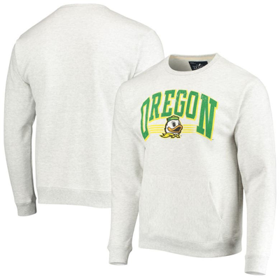 League Collegiate Wear Heathered Gray Oregon Ducks Upperclassman Pocket Pullover Sweatshirt