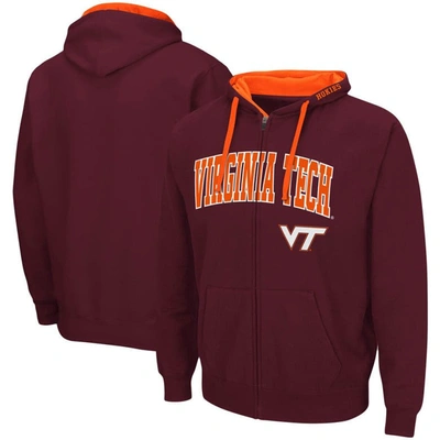 Colosseum Men's  Maroon Virginia Tech Hokies Big And Tall Full-zip Hoodie