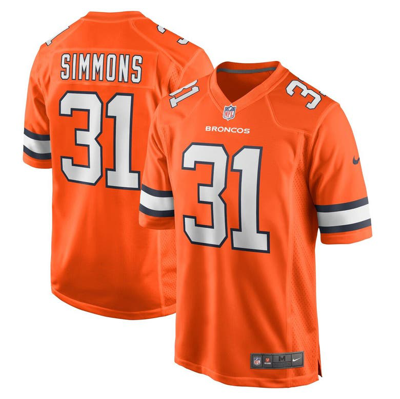 Nike Justin Simmons Orange Denver Broncos Alternate Game Jersey