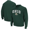 COLOSSEUM COLOSSEUM GREEN OHIO BOBCATS ARCH & LOGO TACKLE TWILL PULLOVER SWEATSHIRT