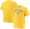 CHAMPION CHAMPION GOLD WEST VIRGINIA MOUNTAINEERS BIG & TALL ARCH OVER WORDMARK T-SHIRT