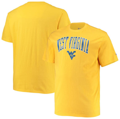 CHAMPION CHAMPION GOLD WEST VIRGINIA MOUNTAINEERS BIG & TALL ARCH OVER WORDMARK T-SHIRT