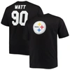 Fanatics Men's Big And Tall T.j. Watt Black Pittsburgh Steelers Player Name Number T-shirt In Black