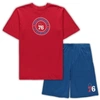 Concepts Sport Men's  Red, Royal Philadelphia 76ers Big And Tall T-shirt And Shorts Sleep Set In Red